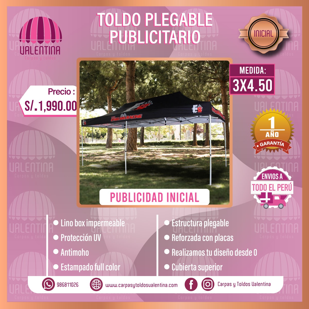 Plegable Publicitario 3 x 4.5 (Inicial)