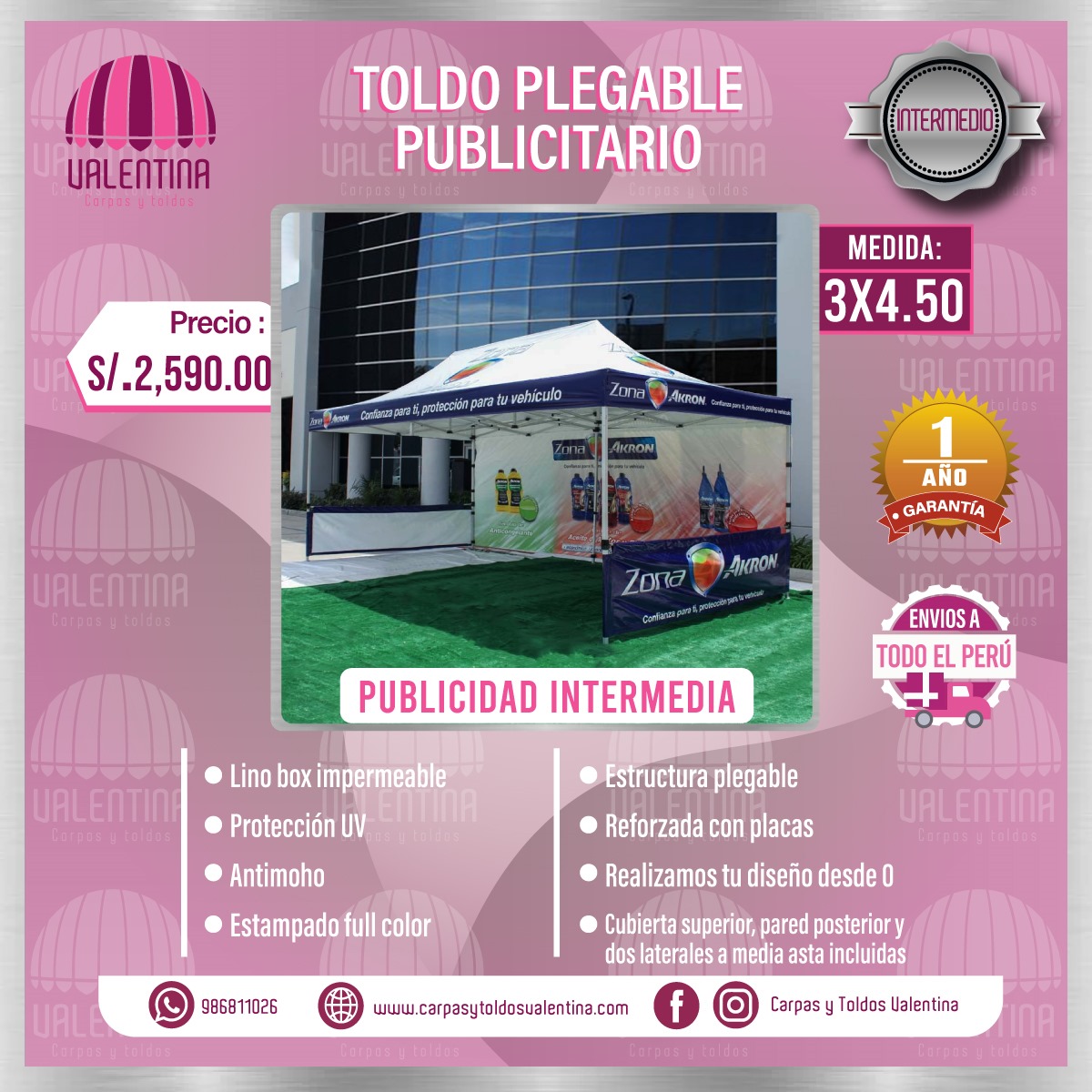  Plegable Publicitario 3 x 4.5 (Intermedio)