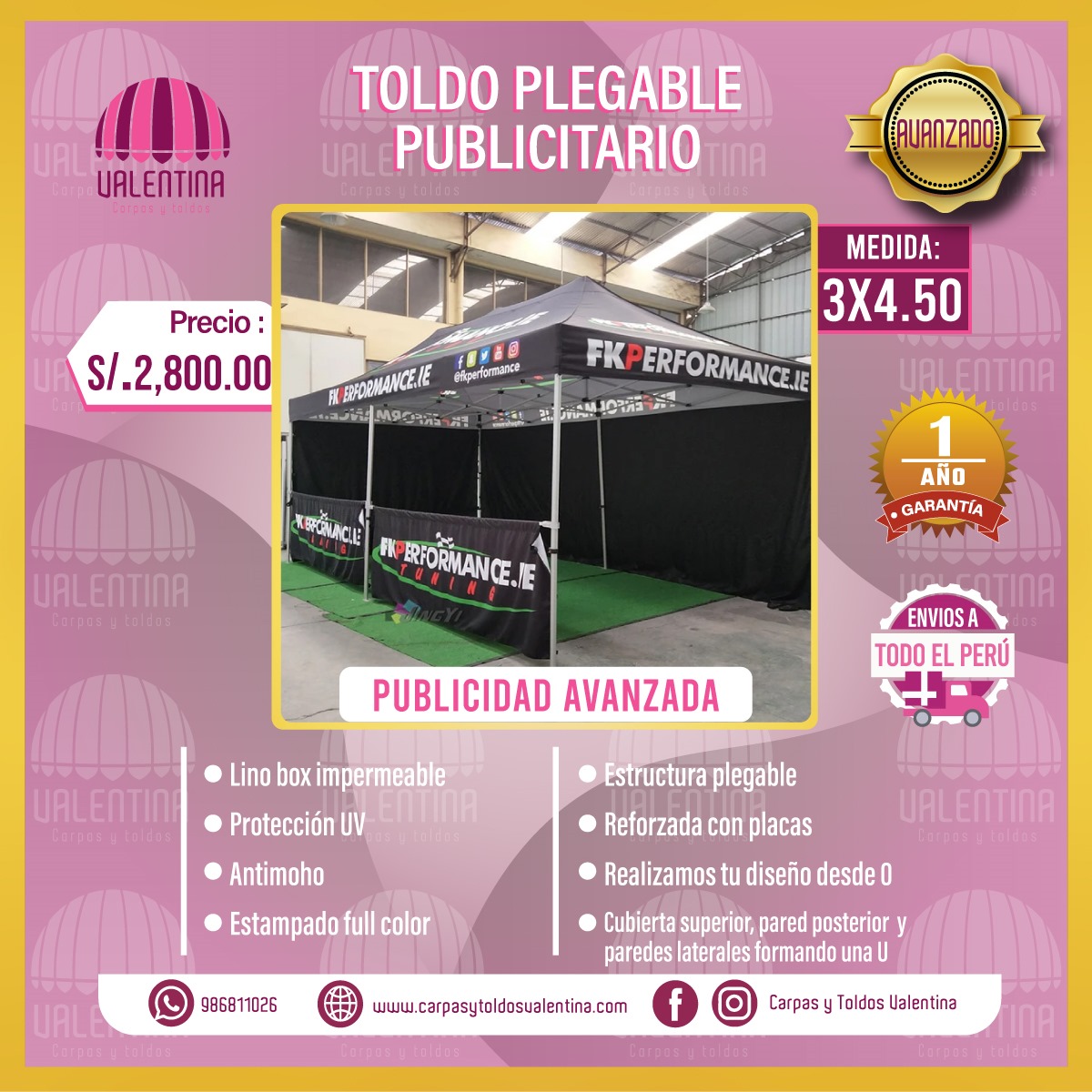  Plegable Publicitario 3 x 4.5 (Avanzado)