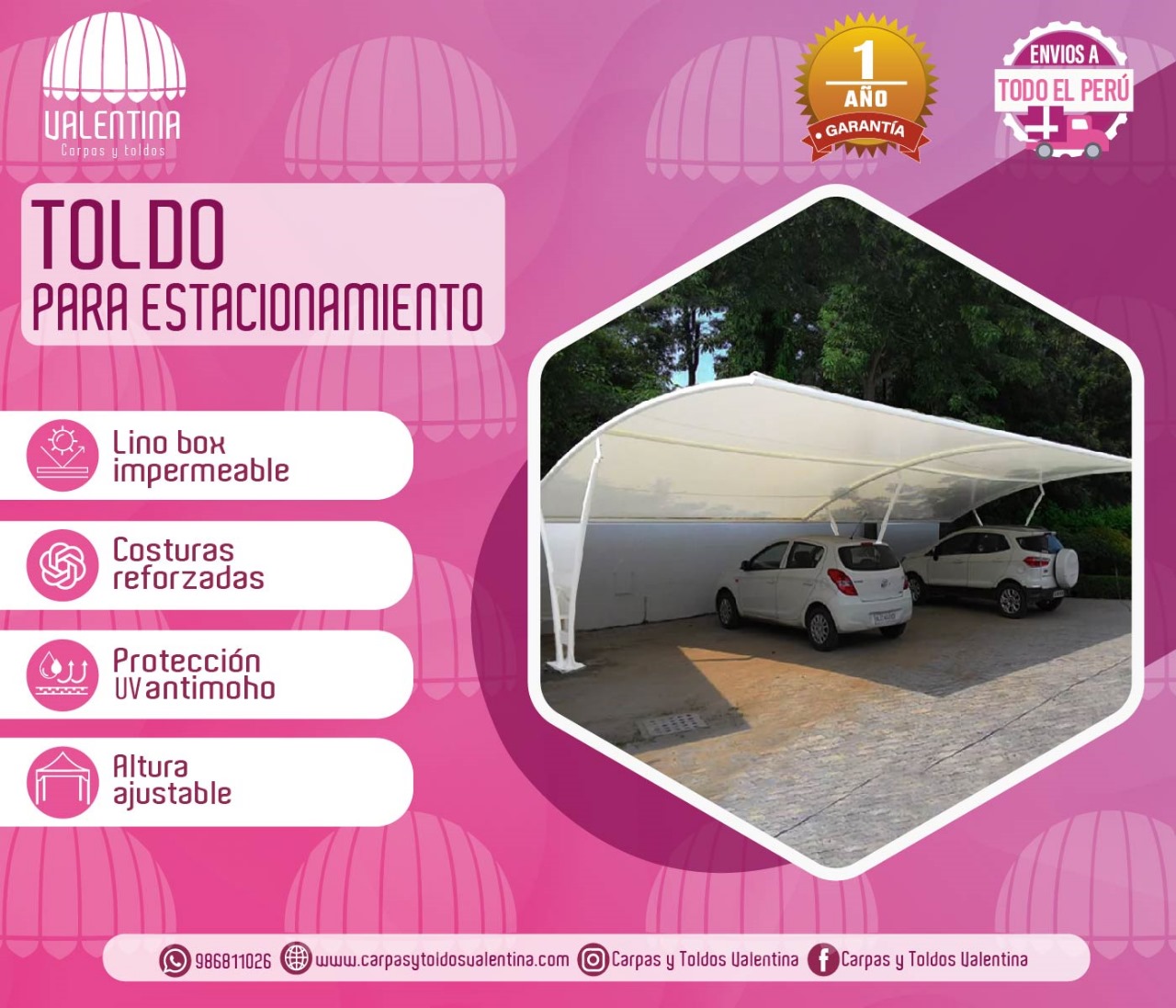 Toldo para Estacionamiento 4x6