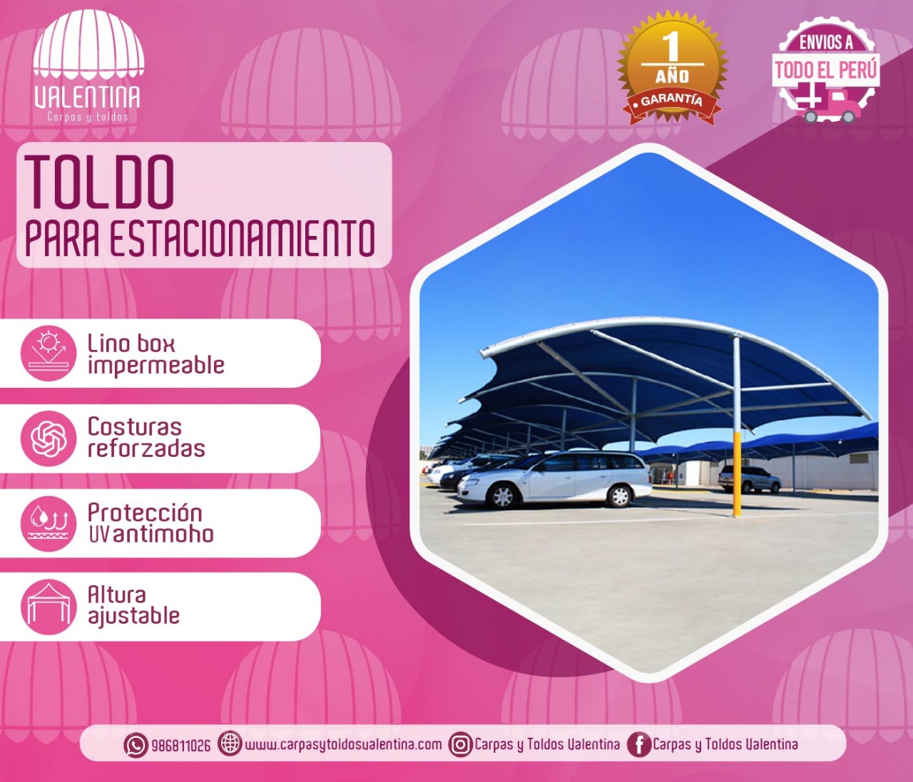 Toldo para Estacionamiento 3x3